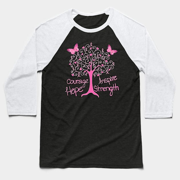 Cancer Living Tree Baseball T-Shirt by MonarchGraphics